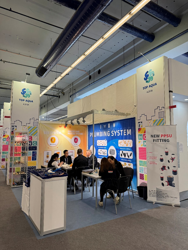TOP AQUA en ISH Frankfurt 2025, presentando los innovadores accesorios PPSU MULTIPRESS LBP