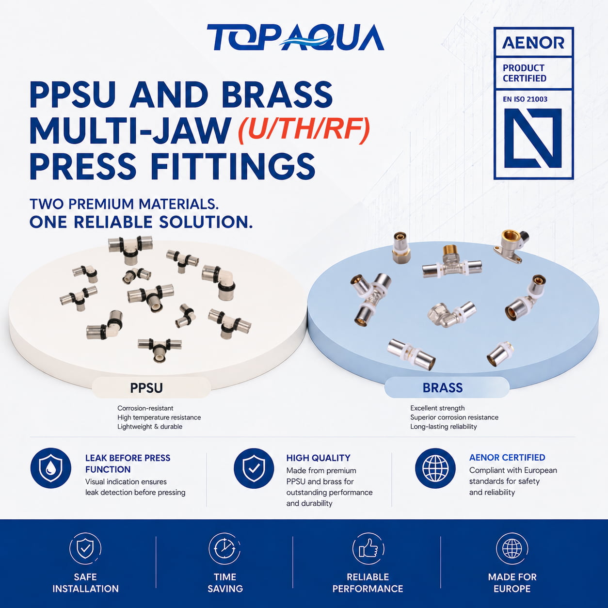 TOP AQUA Certified PPSU and Brass Fittings: Engineered for European Standards！